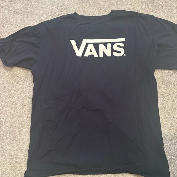 Vans navy t shirt with white font - Picture 1 of 4